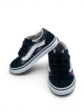 Vans Toddler Sneakers Black White Size 7C Kids Casual Shoes